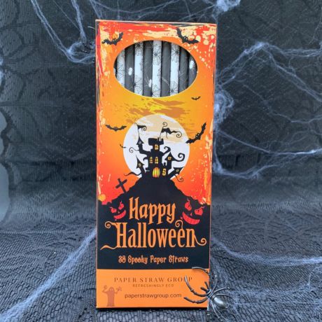 Halloween Spiders & Webs Paper Straws - Pack of 38 Straws