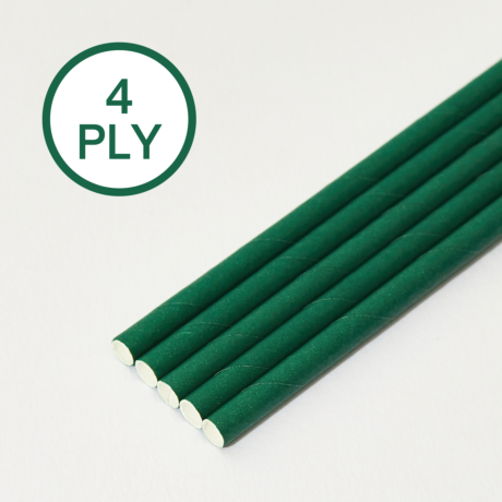 Eco Green, 4 PLY Super Strength Paper Drinking Straw 8MM x 200MM 