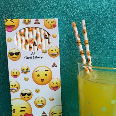 Emoji Paper Straws - Pack of 38 Straws