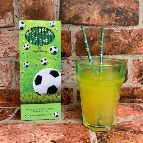 Football Paper Straws - Pack of 38 Straws