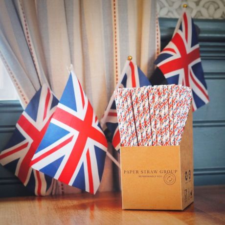 Union Jack Paper Straws 6mm x 200mm 