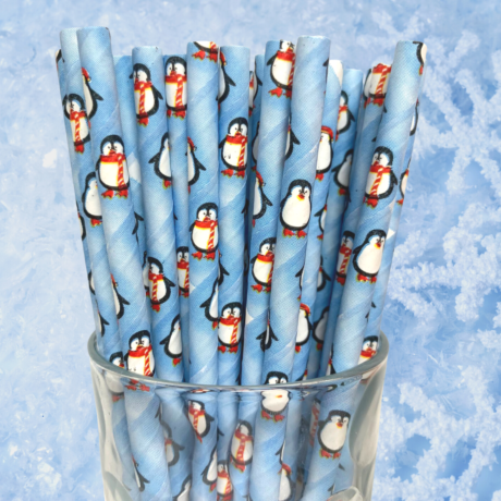 Penguin Paper Straws - Box of 250 Straws - 6mm x 200mm 