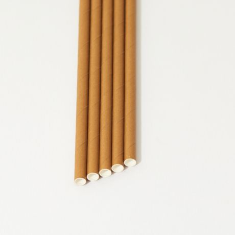 Eco Kraft Narrow Paper Drinking Straw 200x6mm - At Home and Party Use