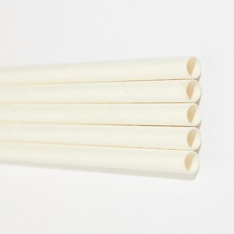White Extra Long Wide Paper Drinking Straw 240x10mm - Wholesale