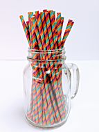 Pride Rainbow Paper Drinking Straw 200x6mm - At Home and Party Use