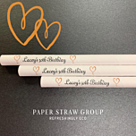 Personalised Plain Medium Paper Drinking Straw 200x8mm - At Home and Party Use