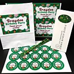 Personalised Jungle Party Pack - Pack of 15 Party Bags, Box of 38 Paper Straws