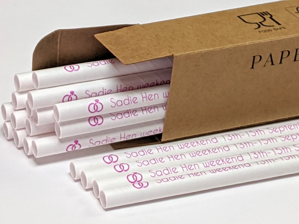 Eco UK Birthday Wedding Christening Party Straws Personalised Paper Straws